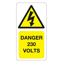 Danger 230 Volts Labels
