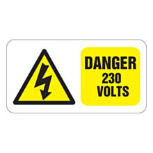 Danger 230 Volts Labels