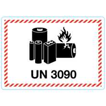 UN 3090 Lithium Battery Labels 105x74mm