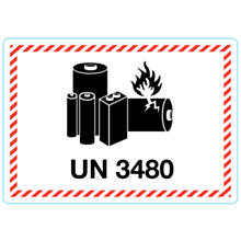 UN 3480 Lithium Battery Labels 105x74mm