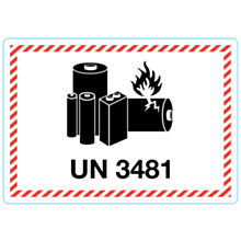 UN 3481 Lithium Battery Labels 105x74mm