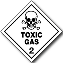 Toxic Gas 2 Placard Labels 250x250mm