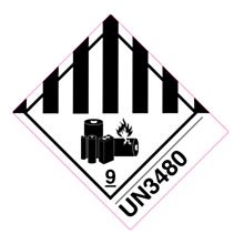 Class 9A UN3480 Lithium Battery Label 100x120mm