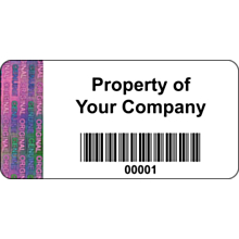 Personalised Tamper Evident Asset Labels 50x25mm