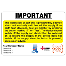 Personalised RCD Test Labels