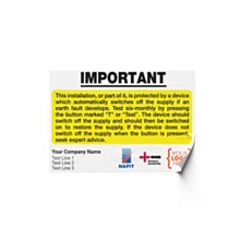 Personalised RCD Test Labels