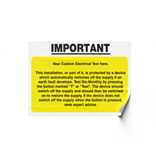 Custom Electrical Warning Labels 95x65mm