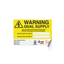 Personalised Dual Supply Labels 95x65mm