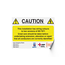 Personalised Wiring Colours Labels 95x65mm