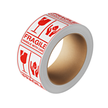 Fragile Handle With Care Labels 75x100mm