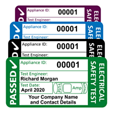 Personalised 4th Edition PAT Test Labels 50x25mm