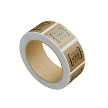 Custom 30x30mm Square Kraft Stickers