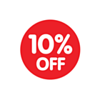 Red 10% Off Stickers