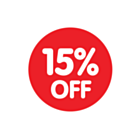 Red 15% Off Stickers