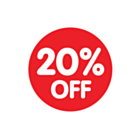 Red 20% Off Stickers