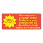 Payment Must Be Made Within 14 Days Label 50x20mm