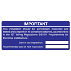 Electrical Periodic Inspection Labels 120x50mm