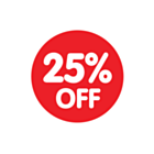 Red 25% Off Stickers