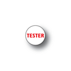 Tester Stickers Red on Clear 15mm