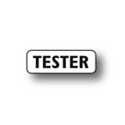 Tester Stickers Black on Clear 30x10mm