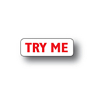 Try Me Stickers Red on Clear 30x10mm