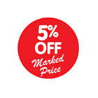 5% Off Marked Price Stickers