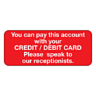 Pay Account With Debit / Credit Card Stickers 50x20mm