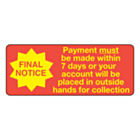 Payment Must Be Made Within 7 Days Label 50x20mm