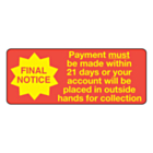 Payment Must Be Made Within 21 Days Label 50x20mm
