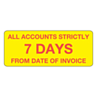 Accounts Strictly 7 Days Stickers 50x20mm