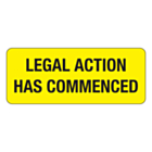 Legal Action Commenced Label 50x20mm
