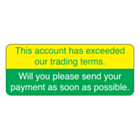 Account Exceeded Trading Terms Stickers 50x20mm