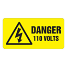Danger 110 Volts Labels 100x50mm