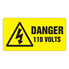 Danger 110 Volts Labels 63x33mm