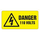 Danger 110 Volts Labels 50x25mm