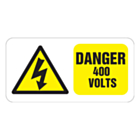 Danger 400 Volts Labels 100x50mm