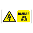 Danger 400 Volts Labels 50x25mm