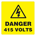 Danger 415 Volts Labels 100x100mm