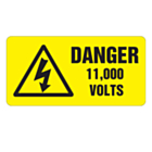 Danger 11000 Volts Labels 100x50mm