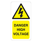 Danger High Voltage Stickers 33x63mm