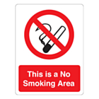 This Is A No Smoking Area Stickers 75x100mm