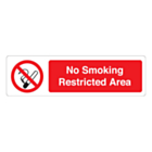 No Smoking Restricted Area Labels (150x43mm)