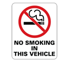 No Smoking In This Vehicle Window Stickers 40x50mm