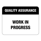 Quality Assurance Work in Progress Labels 43x33mm