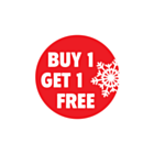 Christmas Buy 1 Get 1 Free Stickers 30mm