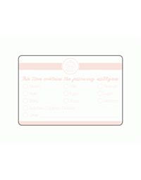 Cake Box Allergen Stickers Pink 76x51mm