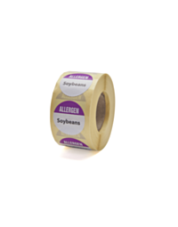 Allergen Soybeans Labels 25mm Permanent