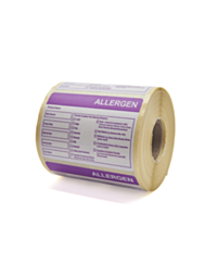 Food Allergen Label 76x51mm Removable