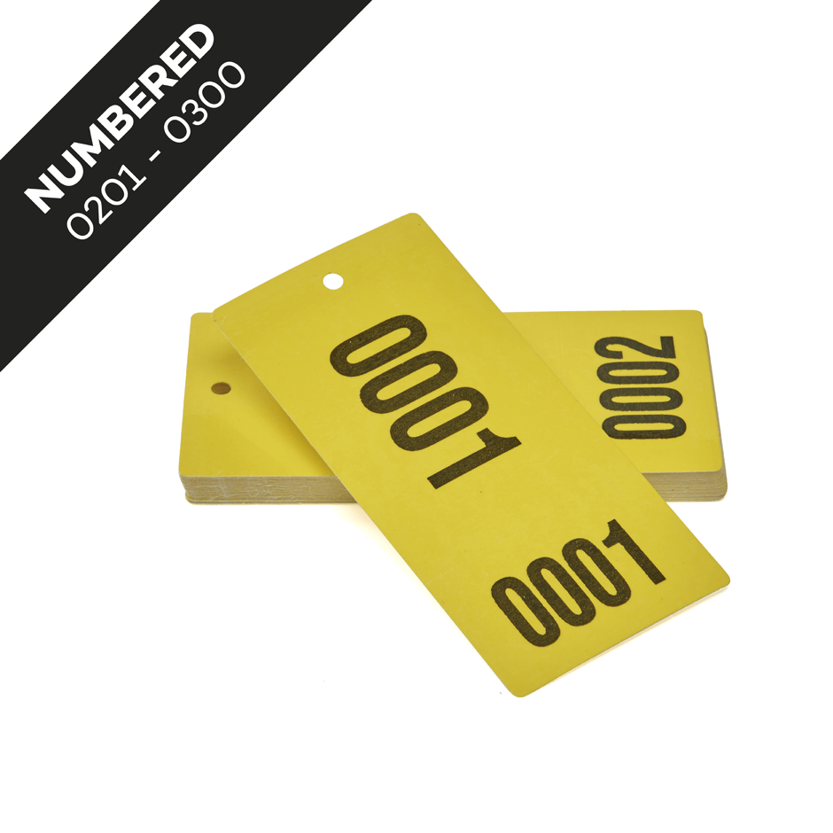 Yellow Luggage Tags Numbered 0201 0300 Labels Online